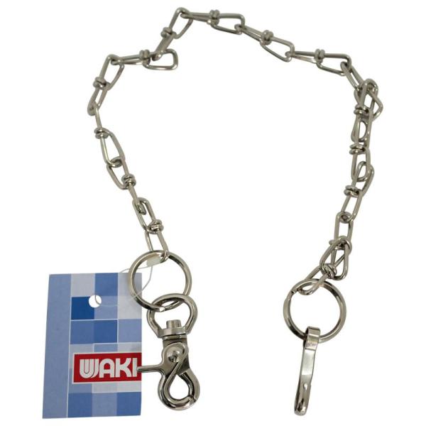 シンプルなデザインのウォレットチェーンです。財布、鍵、定期入れなどの落下防止にお使いください。【サイズ】サイズ(mm):400【材質】ニッケル