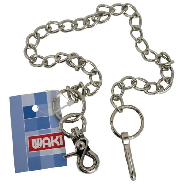 シンプルなデザインのウォレットチェーンです。財布、鍵、定期入れなどの落下防止にお使いください。【サイズ】サイズ(mm):400【材質】ニッケル