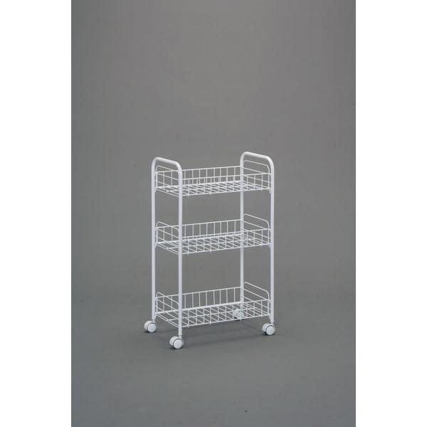 ●製品特徴：キッチンやランドリー周りなどの収納スペースの少ない場所で有効活用できるメッシュワゴンです。●耐荷重（約）：全体１５ｋｇ、メッシュトレー１段あたり５ｋｇ●材質：スチール（エポキシ粉体塗装）●生産国：中国