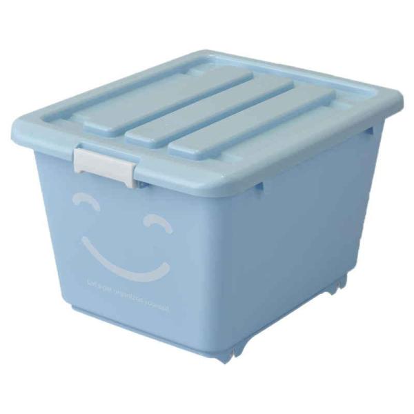 和泉化成 収納ボックス ふた付き ハッピーケース ショート 子ども 幅39×奥行50×高さ32cm ライトブルー