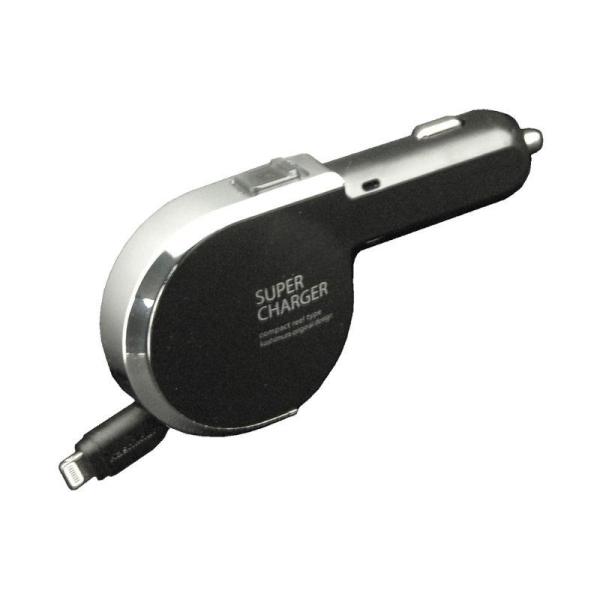 ●車のDCソケット電源からiPad/iPhone/iPodのバッテリーを充電する、Lightningコネクタ専用のハイパワーDC充電器。●MFi認証品。●ワンプッシュでコードをすっきり収納。●充電しながら、通話や待ち受けも可能。●通電時、ブ...