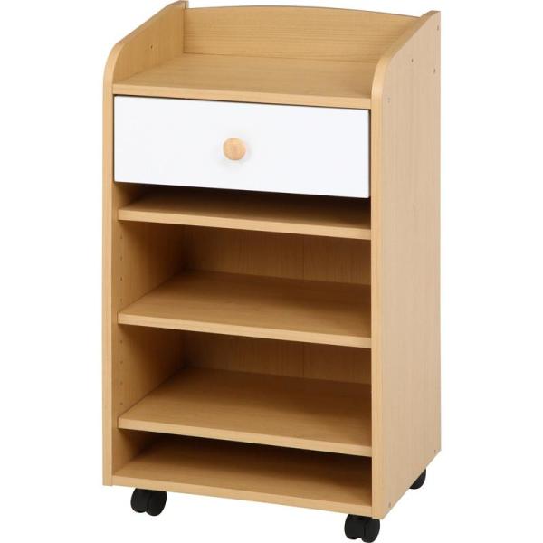 【機能】・使いやすいシンプルデザインナチュラル色で形もシンプルなので、リビングでも子供部屋でも使いやすい。・広々としたトップラック内寸幅38.5×奥行26.5×高さ8cmのトップラックは、インテリアを置いたり、本棚にするなど便利で使いやすい...