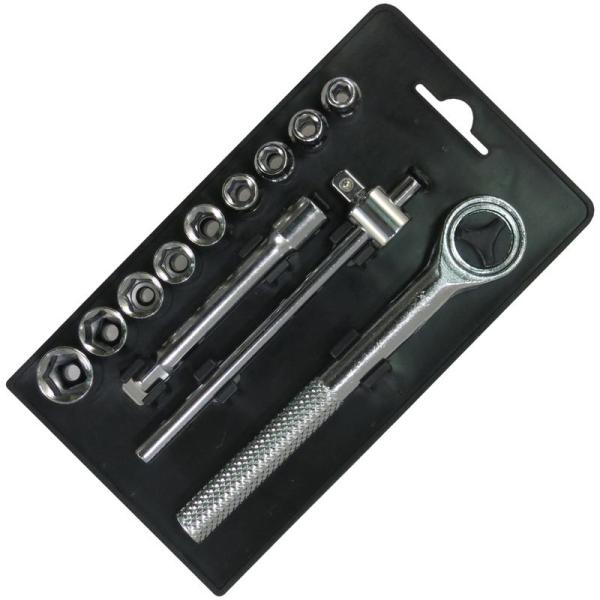 使用頻度の高いソケットレンチを便利なキャッチトレーにセット。作業後には元の位置に差し込むだけで保管でき、ツールの紛失を防ぐ事ができます。携帯に便利なミニサイズ。セット内容：ラチェトハンドル125mm、エクステンションバー75mm、Tハンドル...