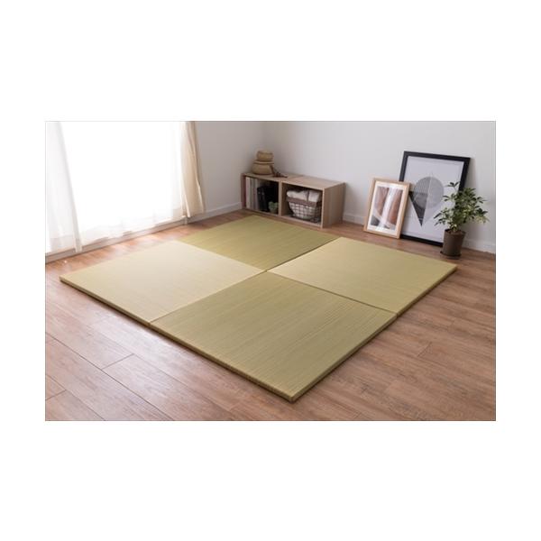 6色展開のカラフル置き畳【仕様】○サイズ：約82×82×2.5cm○厚み：約25mm○カラ−：イエロー○組成：表面：い草100％中材：ポリエチレン・ポリスチレン裏面：不織布（滑りにくい加工付、裏面5カ所）○機能：抗カビ・消臭○洗濯：不可○す...