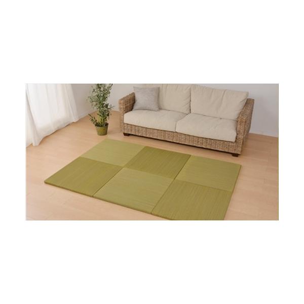 6色展開のカラフル置き畳【仕様】○サイズ：約65×65×2.5cm○厚み：約25mm○カラ−：イエロー○組成：表面：い草100％中材：ポリエチレン・ポリスチレン裏面：不織布（滑りにくい加工付、裏面5カ所）○機能：抗カビ・消臭○洗濯：不可○す...