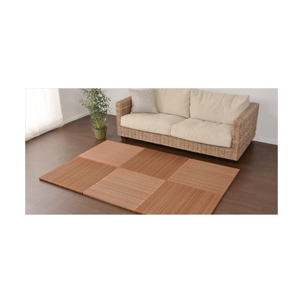 日本製機械使用の本格派【仕様】○サイズ：約65×65×2.5cm○厚み：約25mm○カラ−：ブラウン○組成：表面：い草100％中材：ポリエチレン・ポリスチレン裏面：不織布（滑りにくい加工付、裏面5カ所）○機能：抗カビ・消臭○洗濯：不可○すべ...