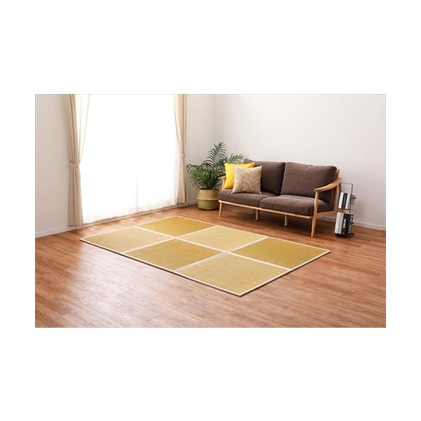 ポップな置き畳【仕様】○サイズ約82×82×1.1cm○厚み約11mm○カラ−イエロー○組成表面：い草100%綾織中材：ポリエステル（フェルト）裏面：不織布（すべり止め付き）○機能防カビ・抗菌・防臭・消臭○洗濯不可○すべり止めあり○原産国中...