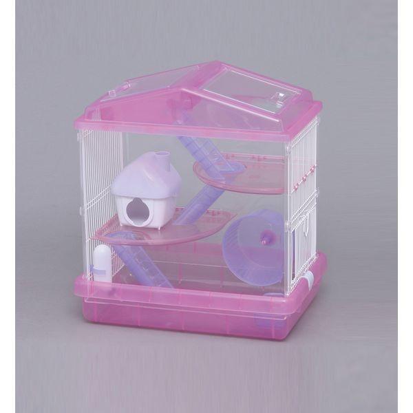 ●製品特徴：透明パネルと大きなクリア窓でハムスターの様子が観察しやすい楽しい6点セットです。側面ワイヤーで通気性抜群です。広々とした3階建てでロフト空間が付いています。●６点セット内容：ハウス、ハシゴ、給水ボトル、まわし車、食器●材質：屋根...