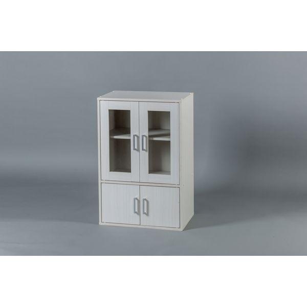 アイリスオーヤマ ガラスキャビネット オフホワイト GKN-9060