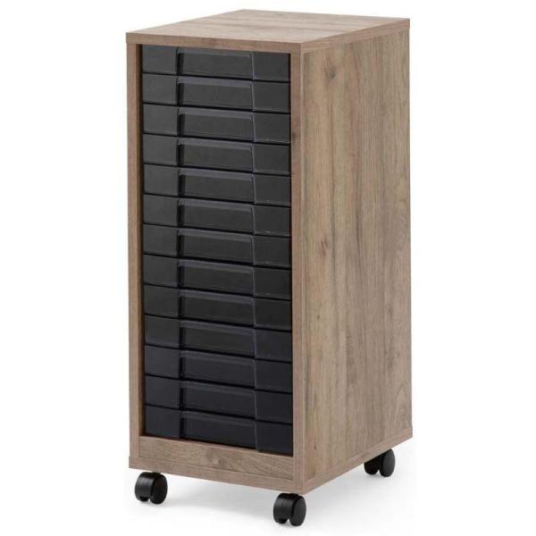 ウッド調のオフィスや家庭のインテリアにも良く合う木製のフロアケースです。キャスターが付いているので移動にとても便利です。●キャスターなしサイズ（約）：289×350×652mm●引出内寸（約）：239×312×38mm●耐荷重（約）：全体1...