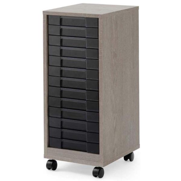 ウッド調のオフィスや家庭のインテリアにも良く合う木製のフロアケースです。キャスターが付いているので移動にとても便利です。●キャスターなしサイズ（約）：289×350×652mm●引出内寸（約）：239×312×38mm●耐荷重（約）：全体1...