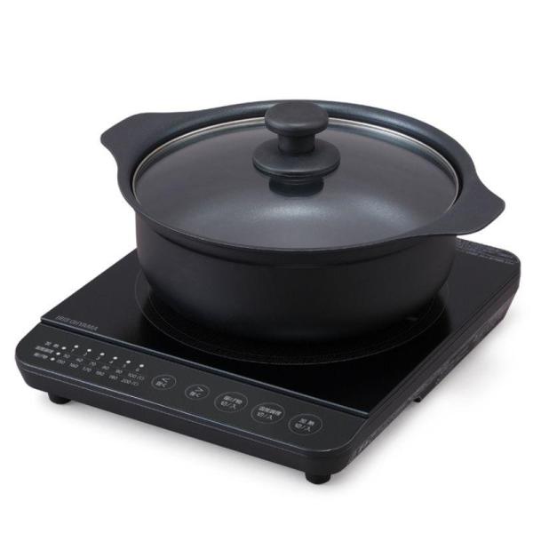 [メーカー直送] アイリスオーヤマ IHコンロ鍋セット 1400W IHKP-T39124-B