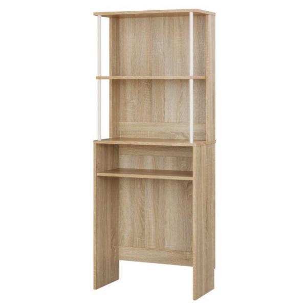 幅約59.5cm、奥行き約29.5cmで場所を取らない省スペースです。オープンスペース（固定棚板 上部）はお皿や調味料ラック、ディスプレイ収納として使用できます。下天板はレシピブックなどの置き場としても活用できます。下天板の下部は高さを調節...