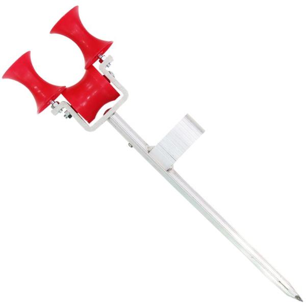 動力噴霧器ホース、水道ホースの引き回しに大活躍！作物や障害物に当たらない位置で土に深く差し込んで使用します全長：約480mm