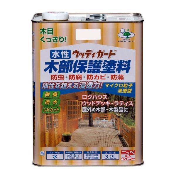 【特長】マイクロ粒子浸透型の新しい水性木部保護塗料です。木材に浸透して内部から木の腐食を防ぎます。防虫・防腐・防かび・防藻効果に優れています。耐光性に優れたマイクロ粒子浸透型顔料の採用で、木目がよりくっきりキレイな仕上がりになります。紫外線...