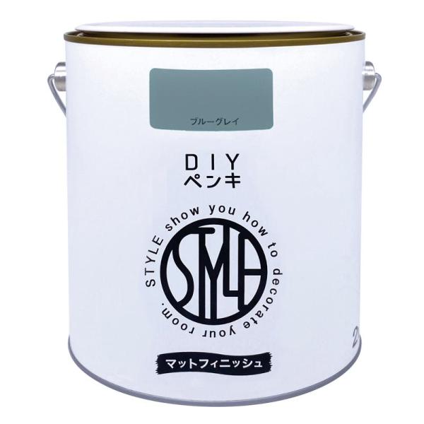 他サイト： ニッペ(Nippe) ペンキ 塗料 水性 DIYペンキ マットフィニッシュ ブルーグレイ 2kg ニッペホームプロダクツの商品画像