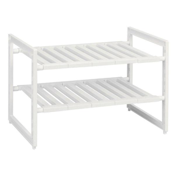 他サイト： パール金属 アレンジフリー シンク下スペースラック 2段ワイド 伸縮タイプ H-5799の商品画像