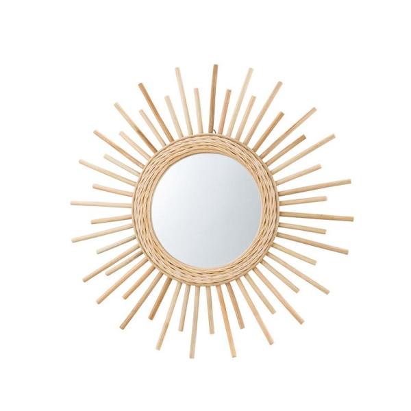 手編みならではの繊細なラタンミラーはやわらかくあたたかな印象 ラタンを使用しているので軽くて取り付けもカンタンラタン ラッカー塗装 3mmミラー【サイズ】 W60×D3×H60【製造国】 インドネシア【組み立てタイプ】 完成品【注意】 当商...