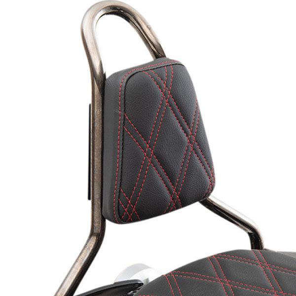 ハーレー　DRAG SPECIALTIES シーシーバー　バッグレスト テーパードシーシーバー用 バックレストパッド レッドダブル