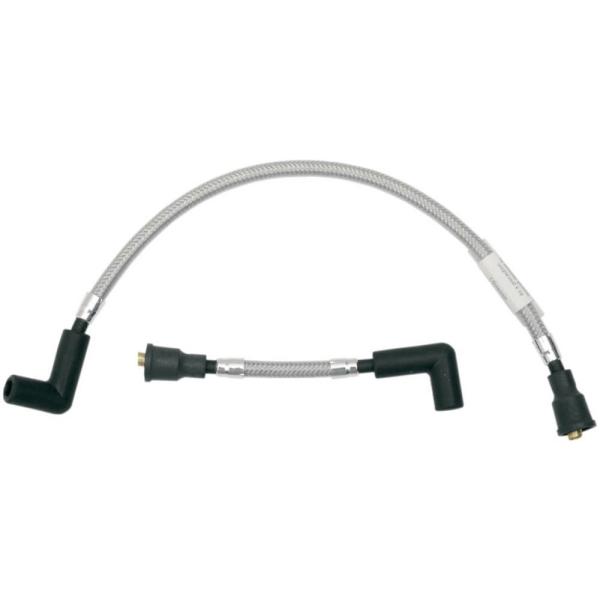 マグナム 2104-0096 Braided スパークプラグワイヤー ポリッシュステンレス 1984〜1999 FXST、FLST、1991〜1998 ダイナ