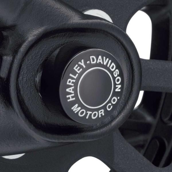 ハーレー ダビッドソン H-D MOTOR CO.ロゴ・リアアクスルナットカバー グロスブラック 43000178