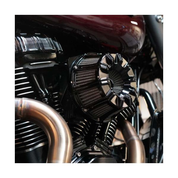 Air Filter アーレンネス逆吸盤10ゲージエアクリーナーBlack600010 Arlen Ness Inverted