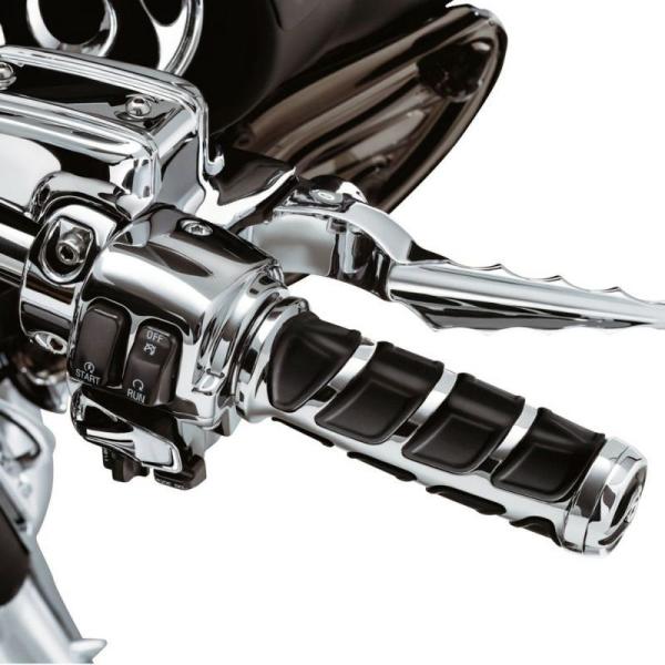Kinetic グリップ （クローム＆ラバー）ケーブルスロットル車用 クリアキン Kinetic グリップ （クローム＆ラバー）ケーブルスロットル
