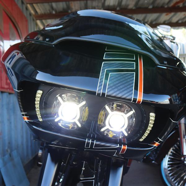 【Paul Yaffe's Bagger Nation】クロスファイア・ロードグライド用ヘッドライト