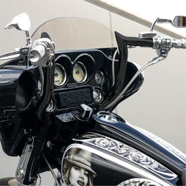FLHT、FLHX ELEV8 ハンドルバー 14インチ グロスブラック CMC : HD