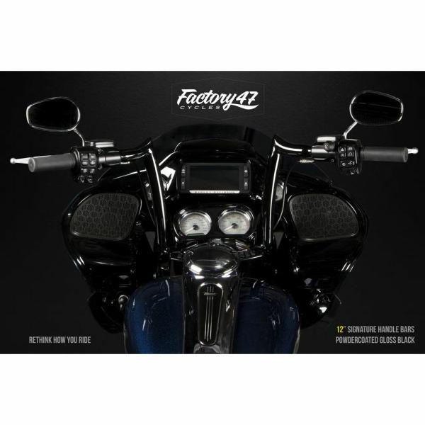 Factory47 シグネチャー ハンドルバー FLTR グロスブラック 12インチ 
