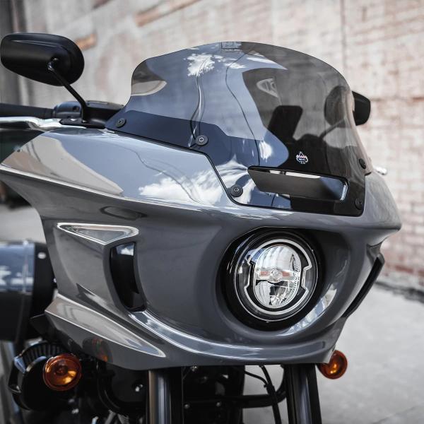 ハーレー ソフテイル ローライダーST FXLRST用 6インチ フレアウィンドシールド ダークスモーク クロックワークス KWW-02-0607-DS