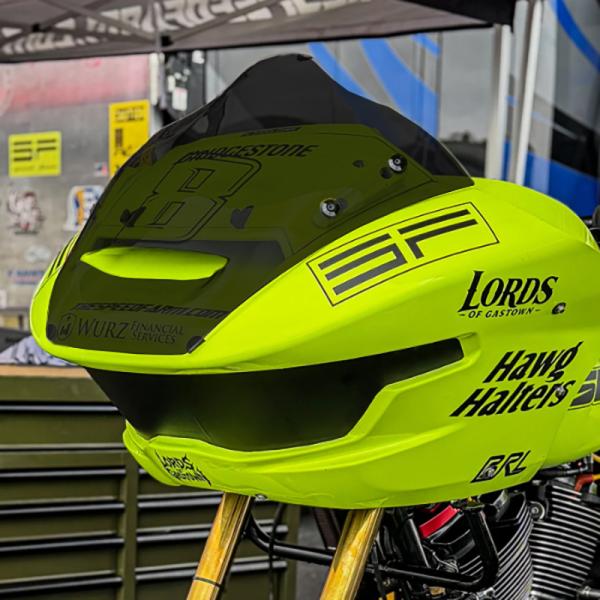 Memphis Shades BRL ベント付 レースバブル ウィンドシールド 3インチ (ダークブラックスモーク)