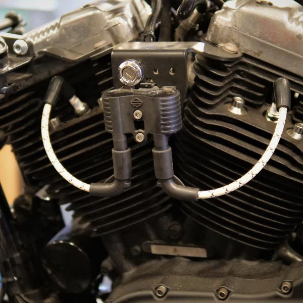 XL スポーツスター 布巻きスパークプラグコード 下向き用(アイボリー) INFINITY