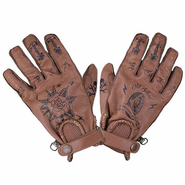 SECOND MAN TATTOO 2 レザーグローブ ブラウン バイ シティ