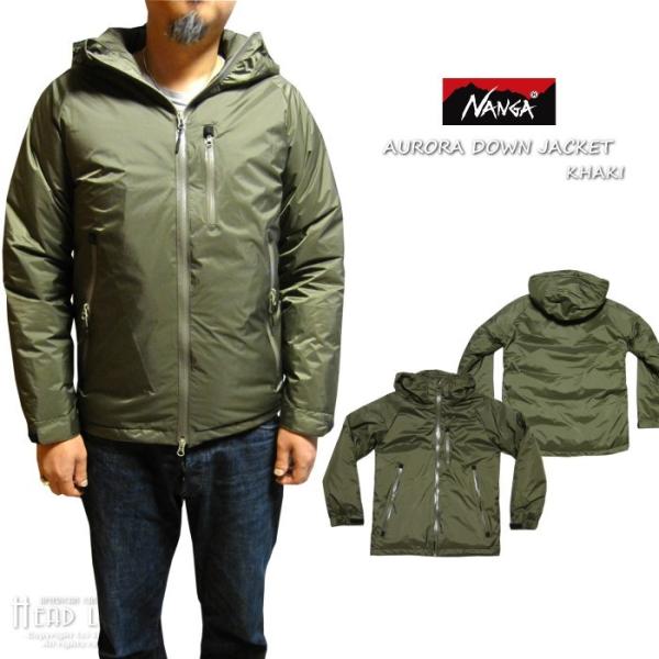 NANGA ノーカラーダウンジャケット　美品　 Mサイズ カーキ head-lock_auroradown-kha