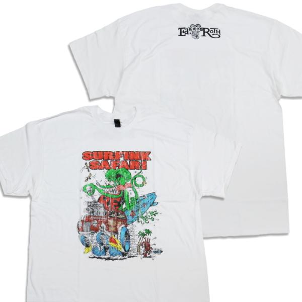 90s Rat Fink プリントTシャツ 白T エドロス Salt Fik RAT FINK（ラットフィンク） ラットフィンクTシャツ DISTRESSED