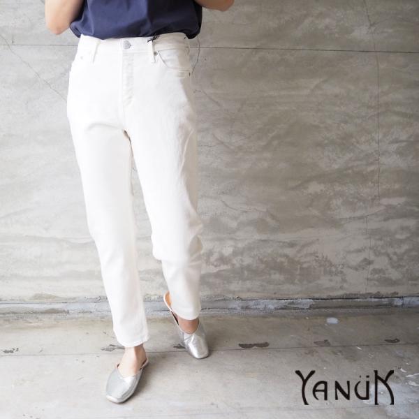 極美品】ヤヌークシンプルベーシック無地日本製ストレート