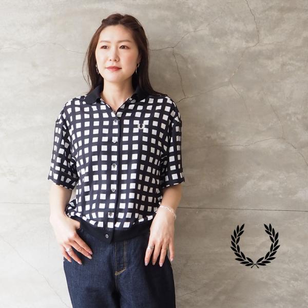 フレッドペリー シャツ レディース 半袖 FRED PERRY Ribbed