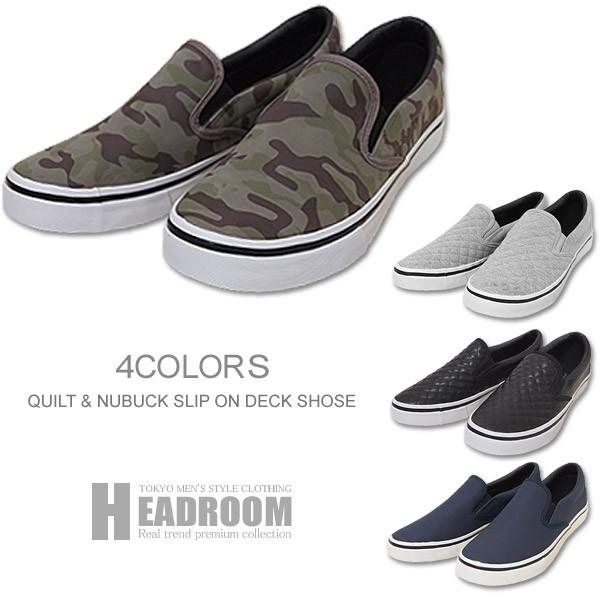 スリッポン メンズ スウェット Puレザー Puヌバック 迷彩 スニーカー Sho050 Headroom 通販 Yahoo ショッピング