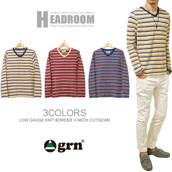 grn Tシャツ カットソー メンズ 長袖Tシャツ ニットセーター