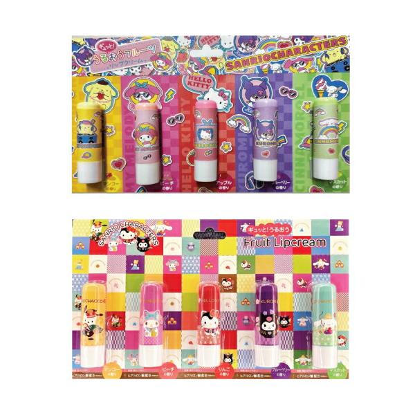 【9個セット】ピエラスサンリオ ぎゅっとうるおうフルーツリップクリーム 5本入(4966680248919-9) healingvillage_frtlpclm