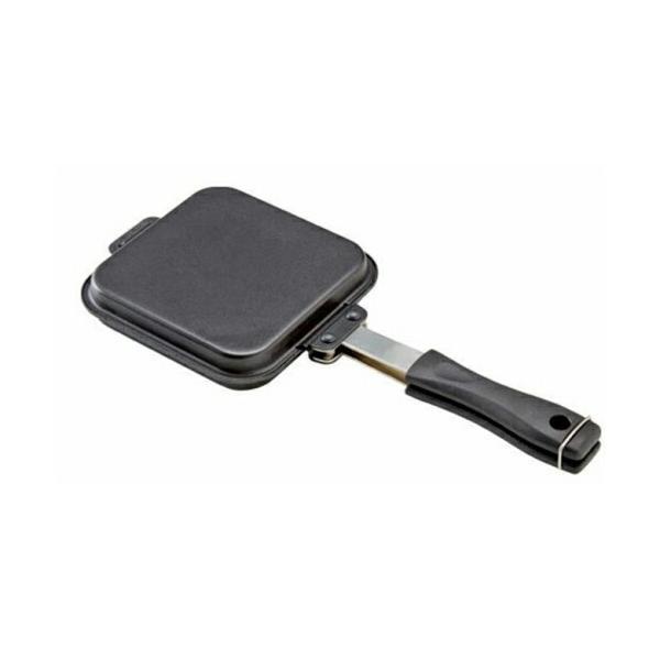 ☆直火でもIHでも使える☆外はサクッ♪中はふっくら！食パンを耳ごと入れられ具もたっぷりはさんで焼くだけ、手軽においしいホットサンド完成！マーブルコート加工でお手入れ簡単♪