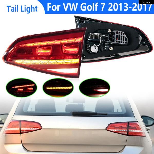 並行輸入品 フォルクスワーゲン ゴルフ 7 2013-2017用 車内 テールライト LED リア バンパー ライト テール ブレーキライト ハザード ウインカ