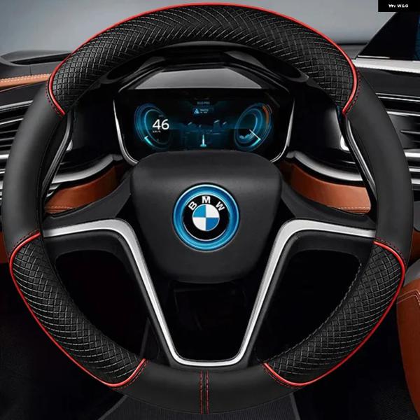 並行輸入品 BMW I8 2015 - 16 2017 2019 38CM 車用 ステアリングホイール カバー ダイレクトタイプ レザー 滑り止め