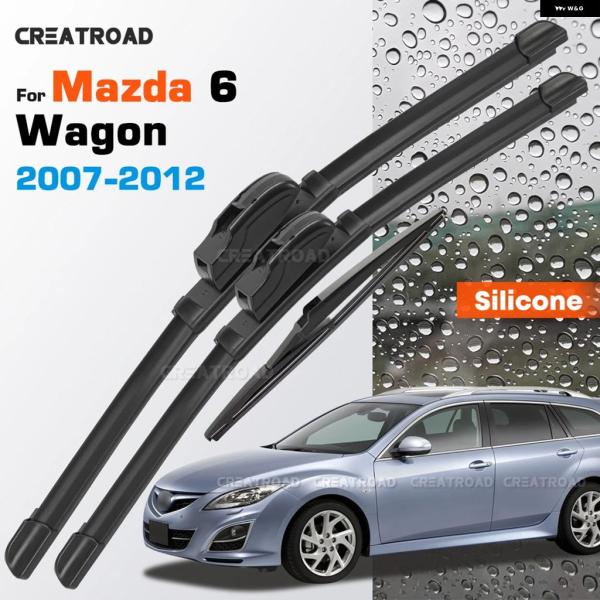 並行輸入品 マツダ シリコン ワイパー ブレード 6 ワゴン GH1 2007 - 10 2011 12 コーティング フロントガラス 2 4インチ 1 6イン
