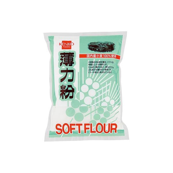 「健康フーズ　薄力粉　500g」は、国内産小麦100％使用。小麦粉の中心部を集め、ソフトさを特徴として小麦粉です。たんぱく質が少なく、やわらかででんぷん粒子の細かな小麦粉で、ケーキ粉と呼ばれています。■メーカー　健康フーズ■区分　セレクトフ...