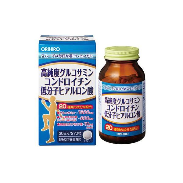 「高純度グルコサミンコンドロイチン低分子ヒアルロン酸　270粒」は、グルコサミン、コンドロイチン、低分子ヒアルロン酸を手軽に補給できる栄養補助食品です。また、ビタミン、ミネラルなど合わせて17種類も配合しています。スムーズな活動をサポートす...