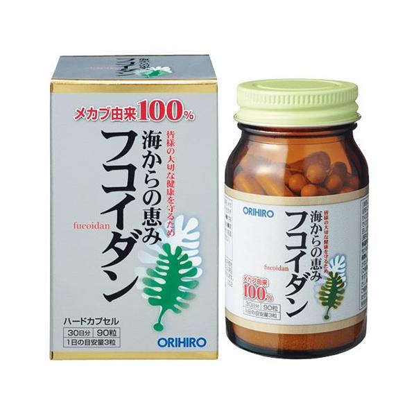 「オリヒロ　フコイダン　90粒」は、ワカメのメカブから抽出・精製し、フコイダンを高含有にした品質確かな原料をご利用しやすいようにハードカプセルに詰めた製品です。皆様の大切な健康を守るために海からの恵みフコイダンを是非ご利用ください。■メーカ...