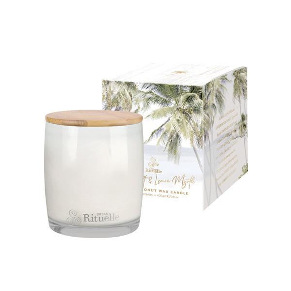 アーバンリチュエル サマーホリデー ソイ＆ココナッツワックス キャンドル 400g - 三和トレーディング アーバンリチュエル サマーホリデー ソイ＆ココナッツワックス