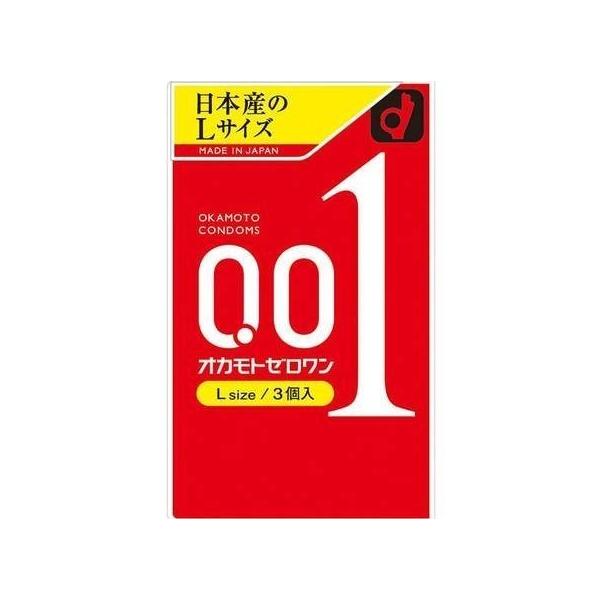 他サイト： 「送料無料追跡可能メール便」コンドーム オカモト ゼロワンＬサイズ 0.01ミリ ３個入の商品画像